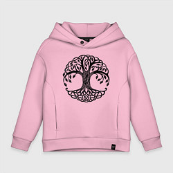 Толстовка оверсайз детская Кельтское дерево жизни, цвет: светло-розовый