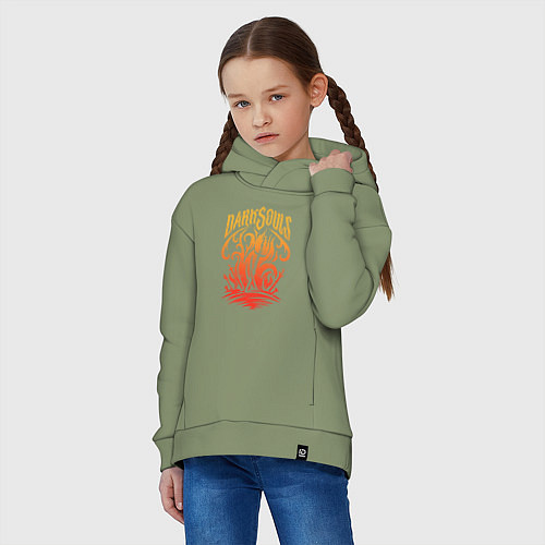 Детское худи оверсайз Одухотворенное Пламя / Авокадо – фото 3