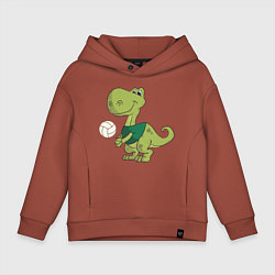 Толстовка оверсайз детская Volleyball Dinosaur, цвет: кирпичный