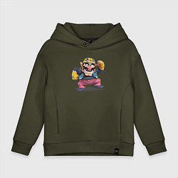 Толстовка оверсайз детская Wario Super Mario, цвет: хаки