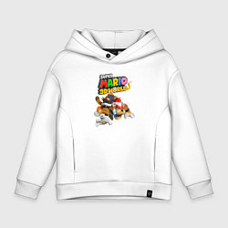 Толстовка оверсайз детская Tiger-Bowser Super Mario 3D World, цвет: белый
