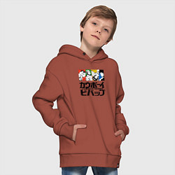 Толстовка оверсайз детская Ковбойский Бибоп Cowboy Bebop, цвет: кирпичный — фото 2