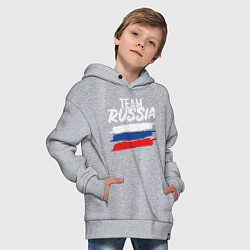 Толстовка оверсайз детская Team - Russia, цвет: меланж — фото 2