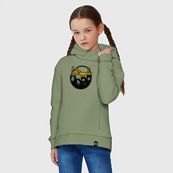 Толстовка оверсайз детская Led Zeppelin Лед Зеппелин, цвет: авокадо — фото 2