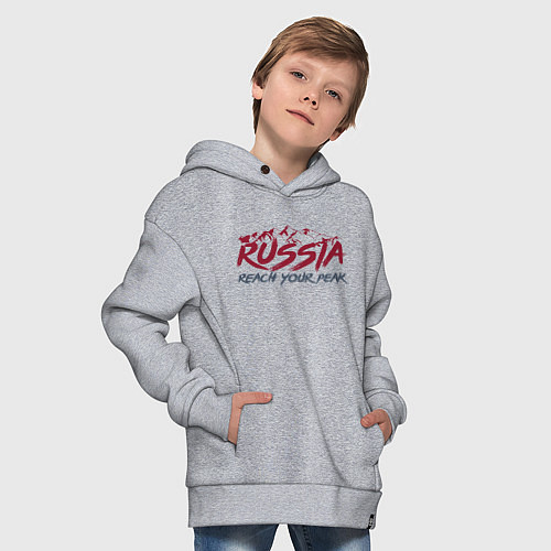 Детское худи оверсайз Россия - Будь на вершине / Меланж – фото 4