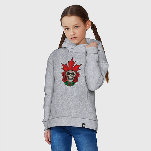 Детское худи оверсайз Canada Skull / Меланж – фото 3