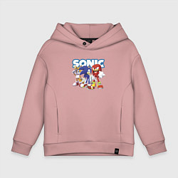Толстовка оверсайз детская Sonic Heroes Video game, цвет: пыльно-розовый