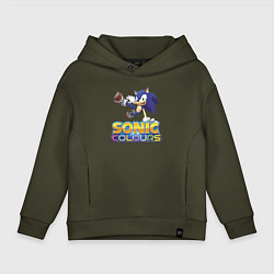 Толстовка оверсайз детская Sonic Colours Hedgehog Video game, цвет: хаки