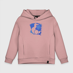 Толстовка оверсайз детская Знак Тзинча пятно, цвет: пыльно-розовый