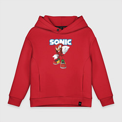 Толстовка оверсайз детская Knuckles Echidna Sonic Video game Ехидна Наклз Вид, цвет: красный