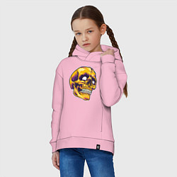 Толстовка оверсайз детская Dead Skull, цвет: светло-розовый — фото 2