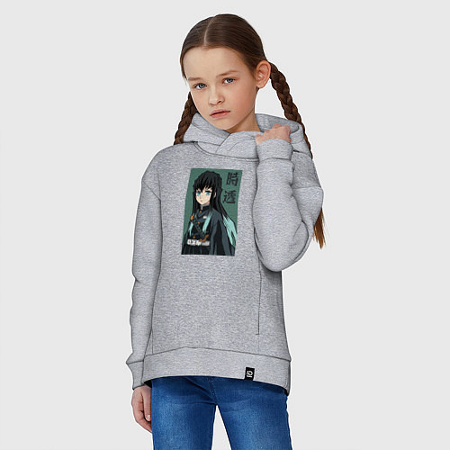 Детское худи оверсайз Хашира Тумана Токито / Меланж – фото 3