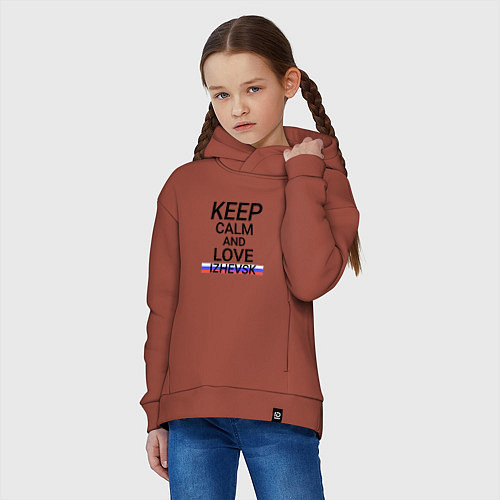 Детское худи оверсайз Keep calm Izhevsk Ижевск / Кирпичный – фото 3