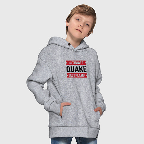 Детское худи оверсайз Quake: таблички Ultimate и Best Player / Меланж – фото 4