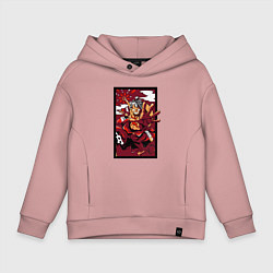 Толстовка оверсайз детская ЛУФФИ 5 ЙОНКО ONE PIECE, цвет: пыльно-розовый