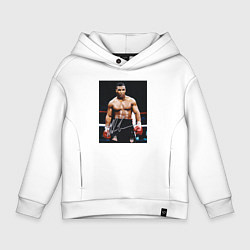 Толстовка оверсайз детская Майк Тайсон Фото с авторгафом Mike Tyson, цвет: белый