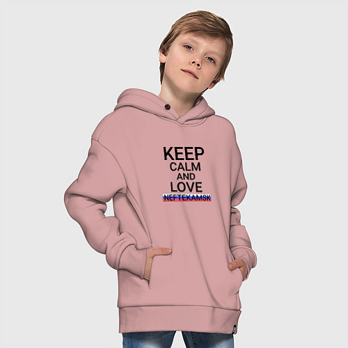 Детское худи оверсайз Keep calm Neftekamsk Нефтекамск / Пыльно-розовый – фото 4