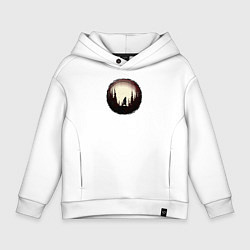 Толстовка оверсайз детская Воющий медведь, цвет: белый