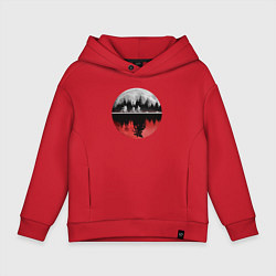 Толстовка оверсайз детская Stranger Things Moon, цвет: красный