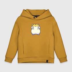 Толстовка оверсайз детская Щечки хомяка, цвет: горчичный