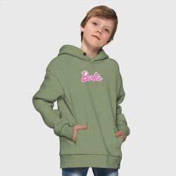 Толстовка оверсайз детская Barbie logo, цвет: авокадо — фото 2