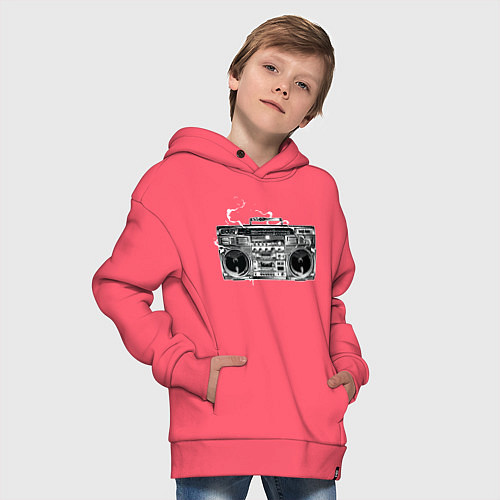 Детское худи оверсайз Wu-Tang Boombox / Коралловый – фото 4
