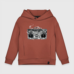 Толстовка оверсайз детская Wu-Tang Boombox, цвет: кирпичный