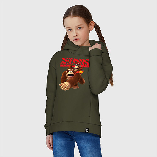 Детское худи оверсайз Nintendo - DK / Хаки – фото 3