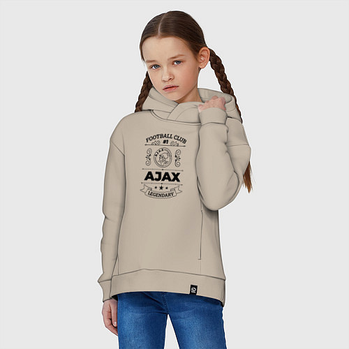 Детское худи оверсайз Ajax: Football Club Number 1 Legendary / Миндальный – фото 3