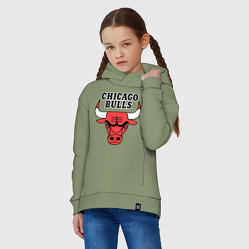 Детское худи оверсайз Chicago Bulls / Авокадо – фото 3