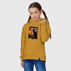 Толстовка оверсайз детская STRAY FOLLOW MEOW, цвет: горчичный — фото 2