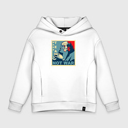 Толстовка оверсайз детская Make tea, not war, цвет: белый