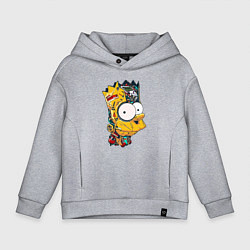 Толстовка оверсайз детская Cyber-Bart - Simpsons family, цвет: меланж