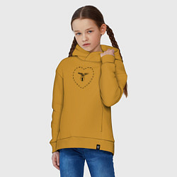 Толстовка оверсайз детская Лого Lazio в сердечке, цвет: горчичный — фото 2