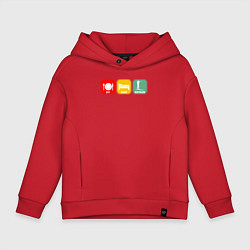 Толстовка оверсайз детская Есть Спать Биатлон, цвет: красный