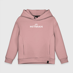 Толстовка оверсайз детская Hitman - лого, цвет: пыльно-розовый