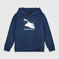 Толстовка оверсайз детская Пасть мегалодона, цвет: тёмно-синий