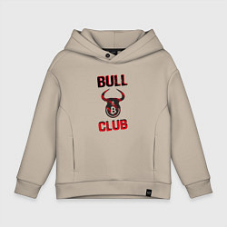 Толстовка оверсайз детская Bull Bitcoin Club, цвет: миндальный