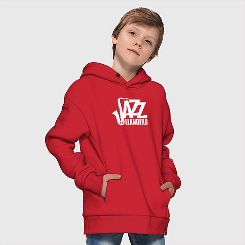 Детское худи оверсайз Jazz - саксофон / Красный – фото 4