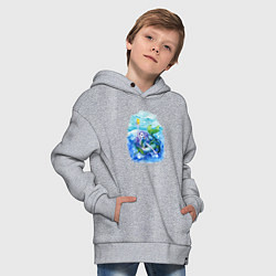 Толстовка оверсайз детская Русалочка и бабочка, цвет: меланж — фото 2