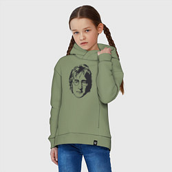 Толстовка оверсайз детская Битлз - Джон Леннон, цвет: авокадо — фото 2