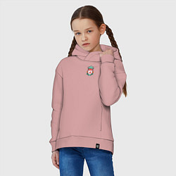 Толстовка оверсайз детская Ливерпуль Логотип, цвет: пыльно-розовый — фото 2