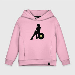 Толстовка оверсайз детская Девушка на 8 шаре, цвет: светло-розовый