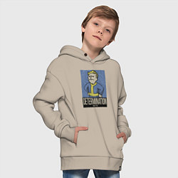 Толстовка оверсайз детская Fallout vault - tec boy, цвет: миндальный — фото 2