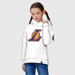 Толстовка оверсайз детская Los Angeles Lakers NBA logo, цвет: белый — фото 2