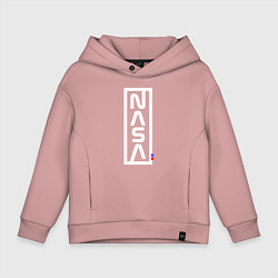 Толстовка оверсайз детская Наса - logo, цвет: пыльно-розовый