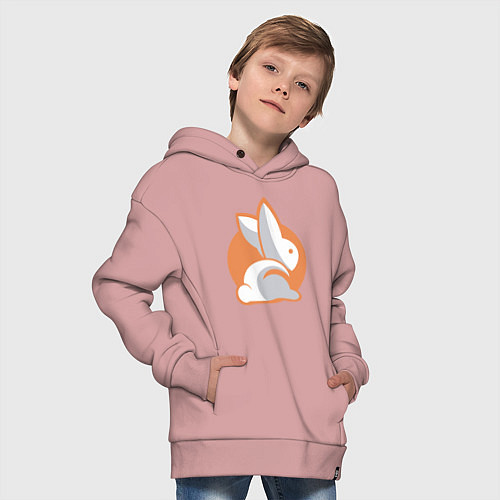 Детское худи оверсайз Orange Rabbit / Пыльно-розовый – фото 4