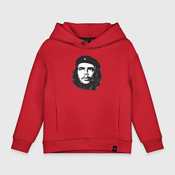 Толстовка оверсайз детская Че Гевара - рисунок, цвет: красный