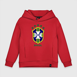 Толстовка оверсайз детская Brasil CBF, цвет: красный