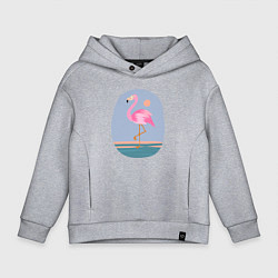 Толстовка оверсайз детская Фламинго, цвет: меланж